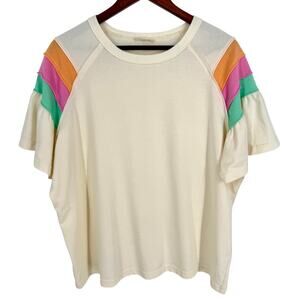 NEW NWOT Easel Sz Small Wearable Art to Wear Short Sleeve Blouse Shirt Top Artsy